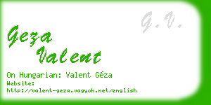 geza valent business card